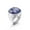 Blue, variant on Unisex Stainless Steel Classic Domen Solid Simple Single Shiny Round Pink Gemstone Ring Princess Cut Smooth Wedding Band Silver Size 6