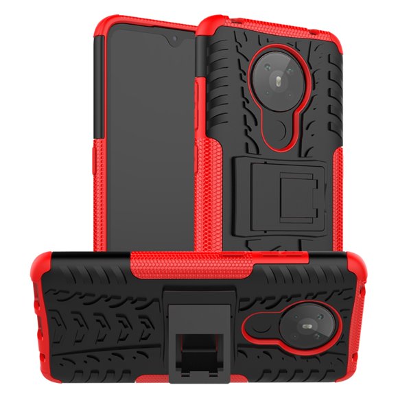 Tire Texture Shockproof TPU + PC Protective Case with Holder