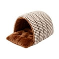 thumbnail image 4 of Cama para Gatos Cama Cueva Nido Escondite Extraíble Suave Lino Cómoda Lavable Proporciona Calidez y Privacidad Adecuada para Gatos de Interior y Descanso Diario Rejilla de café, 4 of 8