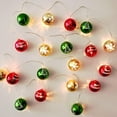 thumbnail image 4 of LINLIN Christmas Glitter Ball Decor with Lights, 9.8Ft 20 LED Globe Bell Fairy Lights Battery Operated Garland Christmas Holiday Indoor Outdoor Home Decor Ornaments, 4 of 6
