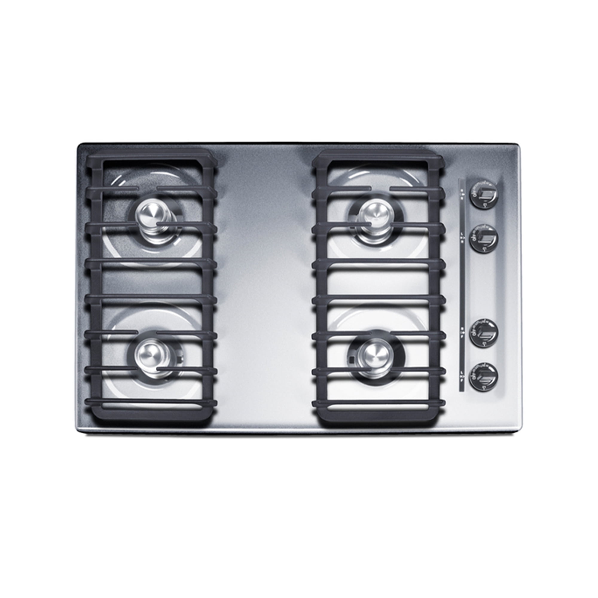 Summit 30" Gas Cooktop, 4-Burner, Electric Ignition, 115V, Stainless Steel - ZNL053I