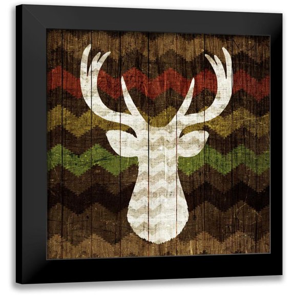 Mullan, Michael 12x12 Black Modern Framed Museum Art Print Titled - Southwest Lodge - Deer II