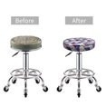 thumbnail image 5 of Hirioo Plaid Flamingo for Round Bar Stool Seat Covers Washable Stool Cushion Slipcover Elastic Bar Chair Covers for 12-14 Inch Chair-13 inch, 5 of 7