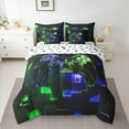 thumbnail image 2 of Manfei Video Gamepads 7-Piece Twin Bedding Sets for Teens Female Men,Futuristic Cubes Bedding Comforter Set,Gradient Ombre Gamepads Breathable Sheet Sets,Super Cozy Room Decor,Reversible, 2 of 8