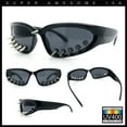 thumbnail image 2 of Gothic Bold Edgy Thorn Stud 90s Sporty Wrap Plastic Punk Sunglasses Black, 2 of 8