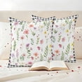 thumbnail image 3 of Spring Summer Wildflower Pillow Covers 2 Pack Eucalyptus Leaves Black Plaid Pillowcase Waterproof Outdoor Throw Pillow Cover for Patio Garden Square Cushion 24”x24”, 3 of 9