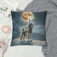 thumbnail image 2 of Orinice Wolf Snow Moon Graphic Decorative Cushion Throw Pillow Cover for Home Couch Living Room Bed Sofa Winter Aesthetic Decor 1PC 12x12in, 2 of 5