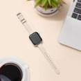 thumbnail image 4 of KOMI Slim Leather Bands Compatible with Apple Watch Band 38mm 40mm 41mm 42mm 44mm 45mm 49mm, Top Grain Leather Watch Thin Wristband for iWatch Ultra SE Series 9/8/7/6/5/4/3/2/1 Beige, 4 of 7