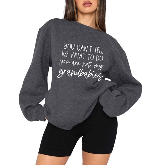 IROINNID Christmas Sweatshirts for Women Crewneck Long Sleeve Pullover Letter Print Christmas Loose Tops Sweatshirt,Gray