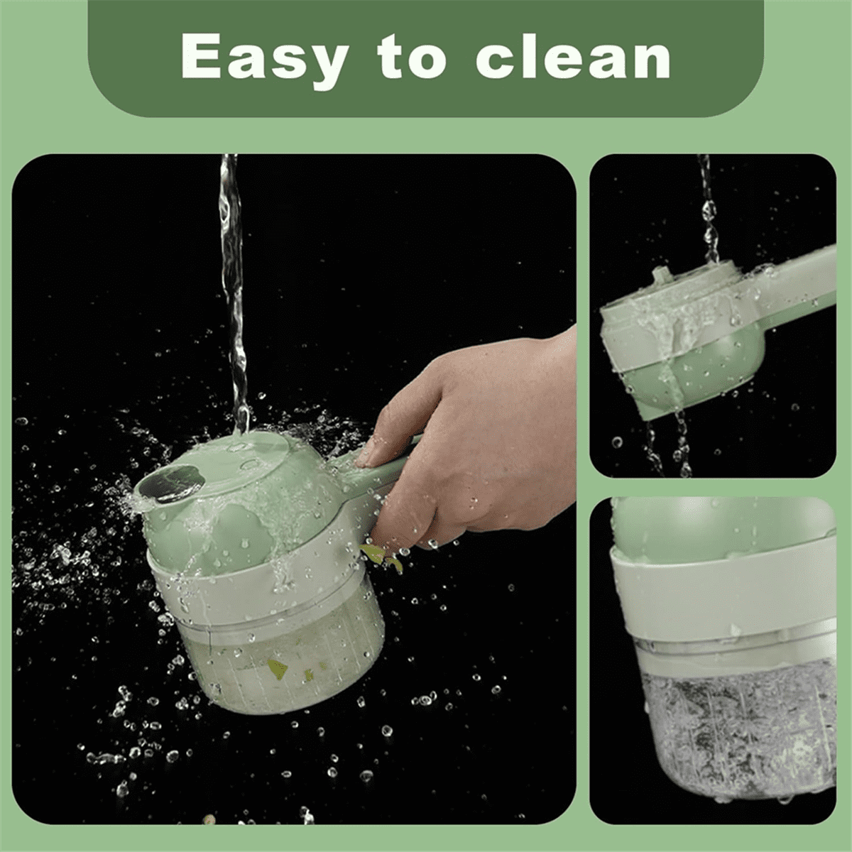 4-in-1 Handheld Electric Vegetable Cutter Set Wireless Mini Food Processor with One-Touch Cleaning,1 * 4-in-1 Handheld Electric Vegetable Cutter Set