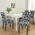 thumbnail image 2 of Leopard Print Dining Chair Covers 4 Pack Cartoon Animal Design Washable Polyester Stretch Slipcovers Removable Seat Protector for Unique Home Style, 2 of 7