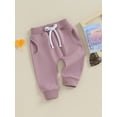 thumbnail image 3 of Suealasg Toddler Baby Girls Sweatpants 6M 12M 18M 24M 2T 3T Kids Girl Casual Joggers Pants Baby Girls Spring Fall Casual Elastic Waisted Long Trousers, 3 of 8