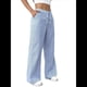thumbnail image 3 of Pantalones de Salón A Rayas de Pierna para Mujer, Cintura Elástica y Bolsillos Azul XXL, 3 of 9