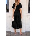 thumbnail image 2 of Vestido midi PRETTYGARDEN para mujer, verano 2025, estampado floral, negro, 2 of 7