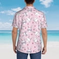 thumbnail image 4 of Fuzoiu Cute Rabbit Flower Print Hawaiian Shirt for Men, Summer Beach Casual Short Sleeve Button Down Shirts, Men’s Beach Summer Shirts with Pocket,X-Large, 4 of 7