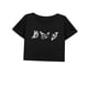 thumbnail image 3 of Top corto para mujer, ropa de verano con cuello redondo para mujer, camiseta recortada para trabajo de vacaciones L, 3 of 7