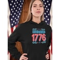 thumbnail image 2 of Estimated 1776 Cartoon Banner Hoodie Women -Image by Shutterstock, Female XX-Large, 2 of 4