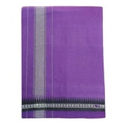 Men's Lungi Sarong Violet Cotton Thalapathi Border Dhoti Traditional Dress