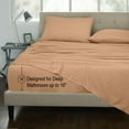 thumbnail image 4 of ROYALE LINENS 300 Thread Count 100% Long Staple Combed Cotton Sheet Set - 4 Piece Queen Bed Sheets - 1 Fitted, 1 Flat & 2 Pillow Cases - Soft Cool & Crisp Sheet Set (Queen, Sand), 4 of 10