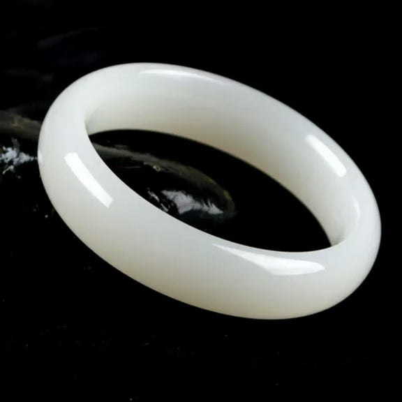 HOOUN Afghanistan Natural White Jade Gemstone Bangle Bracelet 56-64Mm Jewelry Aaa-56-58mm