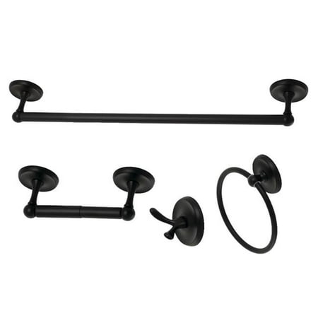 Kingston Brass BAK312478MB Victorian Bathroom Accessory Set, Matte Black - 4 Piece