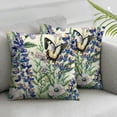 thumbnail image 3 of nygtbtfer  Purple Lavender Flower Pillow Covers  Set of 2 Vintage Spring Floral Decorative Pillows Case Polyester Linen Outdoor Cushion Covers for Couch Sofa Bed Home Deco White, 3 of 7