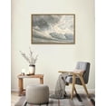 thumbnail image 2 of Drsoum Framed 24x36in Vintage Canvas Classical Landscape Paints of Clouds with a Sunset Room Decor for Rustic Bathroom Bedroom - Natural Framed, 2 of 7