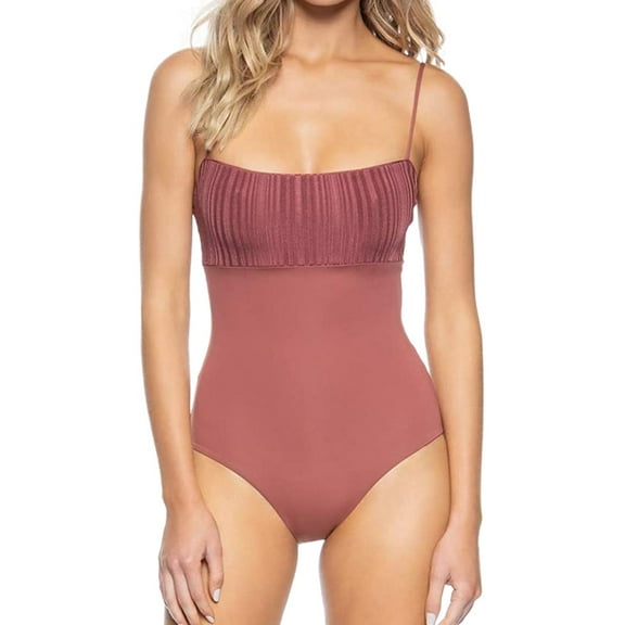 Tavik Womens Scarlett One Piece Bandeau Swimsuit, Red, Medium