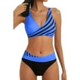 thumbnail image 2 of TAIAOJING Women's Bikini Sets Color Block High Waisted Two Pieces Set Swimsuit, 2 of 9
