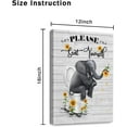 thumbnail image 3 of Please Seat Yourself Bathroom Sign Canvas Wall Art Farmhouse Elephant Sunflower Bathroom Wall Decor Framed Ready to Hanging 12" x 16", 3 of 5