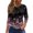 Purple Pink, variant on Wutalume 3/4 Sleeve Tops for Women - Vintage Floral Pullover with 3/4 Sleeve, Round Neck Blouses and Tees for Everyday Leisure, Spring and Fall Days,Black L