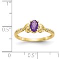 thumbnail image 3 of 10k Yellow Gold Amethyst Diamond Ring Birthstone February Gemstone, 3 of 9