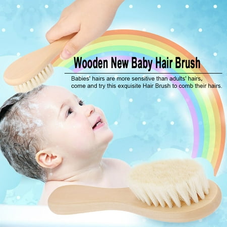 Nouveau Bebe Cheveux Brosse Peigne Poignee En Bois Nouveau Ne Bebe Brosse A Cheveux Infantile Peigne Laine Douce Cheveux Massage Du Cuir Chevelu Walmart Canada