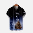 thumbnail image 4 of IROINNID Hawaiian T-Shirt for Men Button Up Christmas Short Sleeve Shirt Funny Xmas Tree Print Vacation Shirt,Navy, 4 of 8