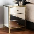 thumbnail image 2 of Bowery Hill 3 Drawer Mirrored Nightstand Table in Bronze, 2 of 7
