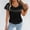 Black, variant on Duojiaj Women's Short Sleeve Satin Blouses Casual Loose Crewneck Silk Shirts Roll Up Sleeve Tunic Tops