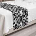 thumbnail image 2 of Geometric Bed Runner, Minimalist Forms Shaping Internal Squares Mosaic Modern Design Repetition, Decorative Accent Bedding Scarf for Hotels Homes and Guestrooms, King, Black and White, by Ambesonne, 2 of 2