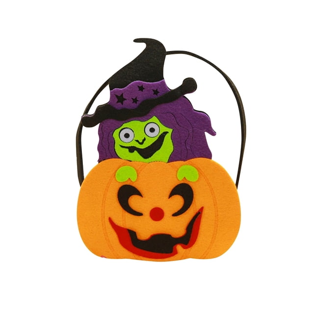 Bolsa de dulces de Halloween, bolsa de Cushaw de araña 3D, cubo de tela portátil, bolsa de dulces para niños