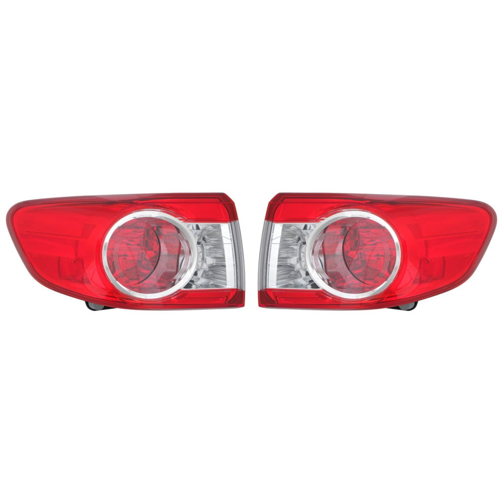 For 2011-2013 Toyota Corolla Pair Rear Tail Lights Driver and Passenger Side Assembly Unit for Japan Built; Len/Housing TO2804112 TO2805112 - replaces 81561-12C10 81551-12C10