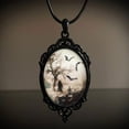 thumbnail image 6 of Osdhezcn Bat Cemetery Glass Pendant Necklace Choker Halloween Clavicle Chain Necklace, 6 of 10