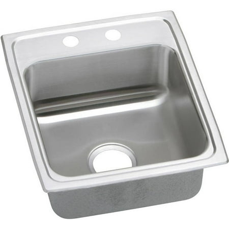 Elkay PSR17202 Gourmet Pacemaker Stainless Steel Single Bowl Top Mount Sink with 2 Faucet Holes