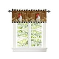 thumbnail image 2 of Kitchen Cafe Valance Curtain for Small Windows,Farm Animal Rooster Cock and Sunflowers Rod Pocket Short Valances Black White Grid Window Treatment Panel for Living Room/Bedroom/Bathroom,42x18in, 2 of 9