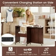 thumbnail image 5 of Costway Folding Sewing Table Rolling Craft Station with 3 Storage Bins & Charging Station Brown, 5 of 11