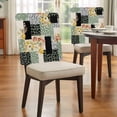 thumbnail image 3 of Retro Plaid Patchwork Dining Chair Back Cover Only, Flowers Linen Green Polka Dots Leopard Set of 8 Chair Back Covers, Removable Washable for Dining Room, Banquet & Holiday Decoration, 3 of 9