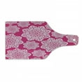 thumbnail image 1 of Hot Pink Cutting Board, White Floral Design Ornate Mandala Inspired Round Motifs Traditional Pattern, Tempered Glass Cutting and Serving Board, Wine Bottle Shape, Hot Pink White, by Ambesonne, 1 of 1