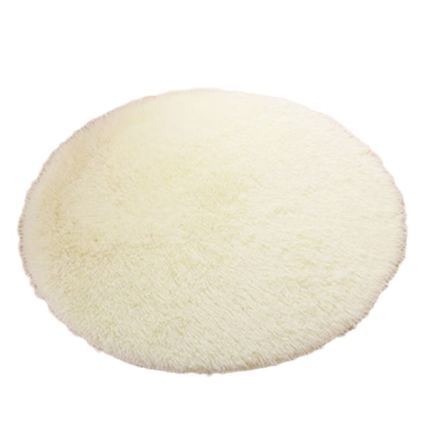 Advancent Alfombras mullidas antideslizantes, alfombra peluda, alfombra para el suelo, habitación, hogar, dormitorio, alfombra redonda Decoración del hogar Blanco crema 0.4 m