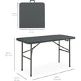 thumbnail image 2 of CRXX 4ft Plastic Folding Table, Indoor Outdoor Heavy Duty Portable w/Handle, Lock for Picnic, Party, Camping-4ft-Dark Gray, 2 of 8