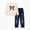 Apricot, variant on PatPat Kid Girl Sweatshirts and Denim Pants 2Pcs Leopard Pullover Outfits Set Size 5-12