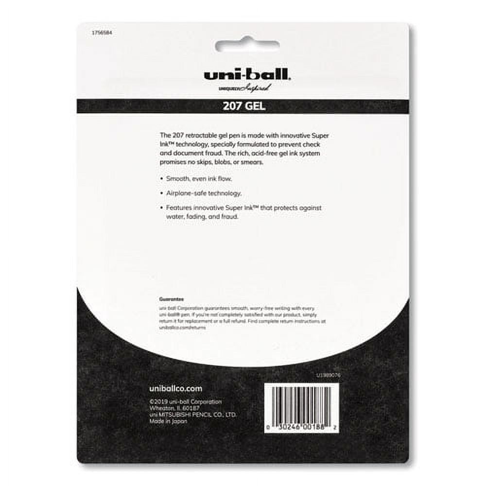 Signo 207 Gel Pen, Retractable, Medium 0.7 Mm, Black Ink, Translucent Black Barrel, 8/pack | Bundle of 2 Packs