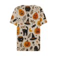 thumbnail image 7 of Halloween Shirt Womens Patterns Halloween Party T Shirt V Neck Short Sleeve Beige 3XL, 7 of 7